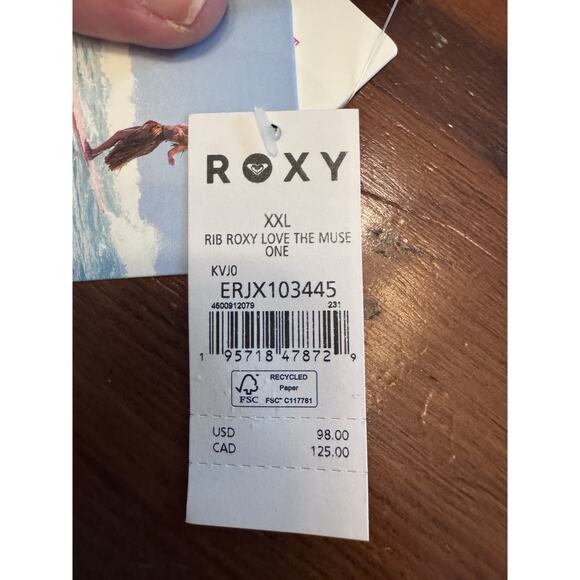 ROXY RIB ROXY LOVE THE MUSE ONE PIECE Black SWIMSUIT SIZE XXL NWT $98 - Picture 5 of 16